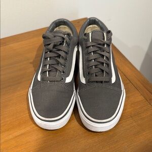 Vans Old Skool Gray and White Sneakers with Iconic Side Stripe